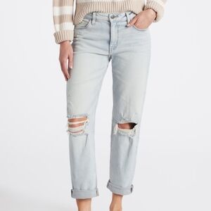 Studio Blue Frankie Mid Rise Girlfriend Size 4/27 Inseam 27" Indigo